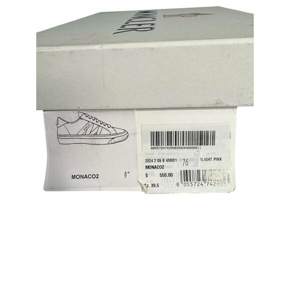 Moncler NIB Monaco M Suede Sneakers in Light Pink Size 39.5 - Picture 10 of 10